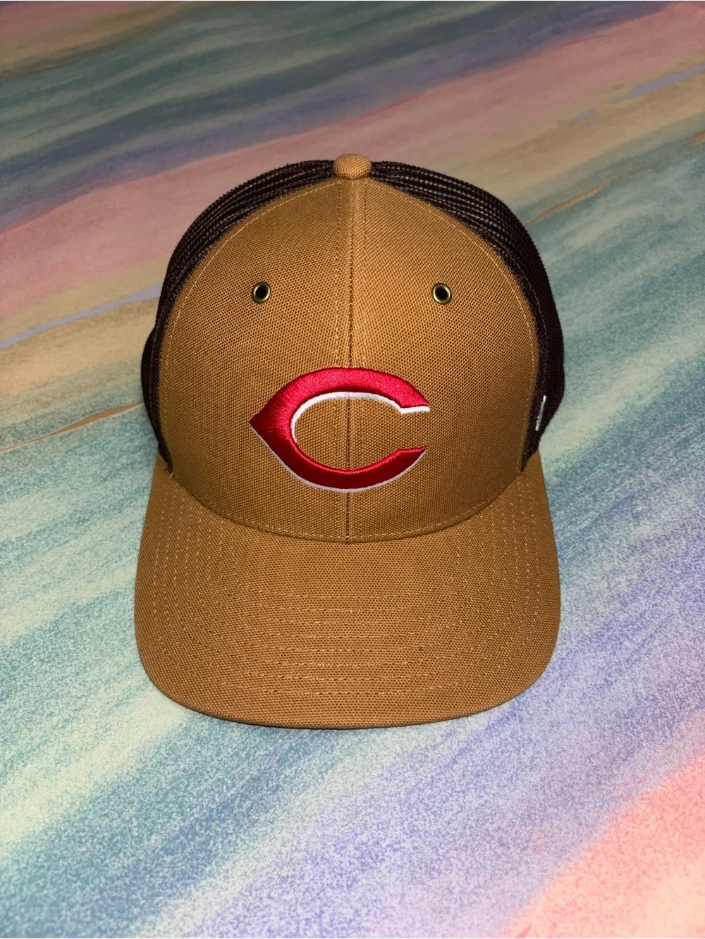 Cincinnati Reds Carhartt x '47 Trucker Adjustable Snapback Hat Cap Men's Brown